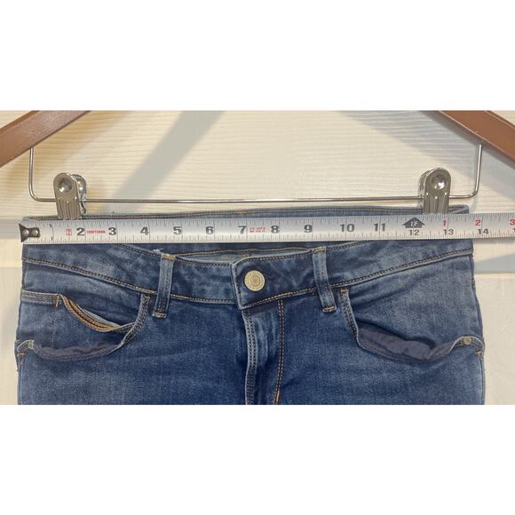 Guess Womens 28 Blue Denim Jeans Curve X 5 Pockets Stretchy Rhinestones Curvy - Picture 3 of 10